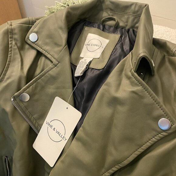 Vine & Valley Red Moto Jacket Women's Biker Punk Street Style Fall Layer NWT - Picture 4 of 10